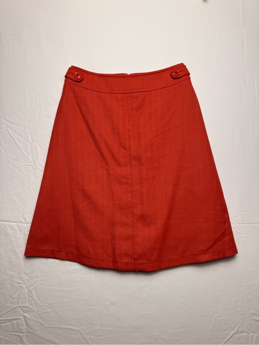 Orange Womens Preppy Retro 60s Autumn A-Line Skirt SM